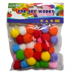 Medium Colorful pom-pom cotton balls, 2.5 cm, 